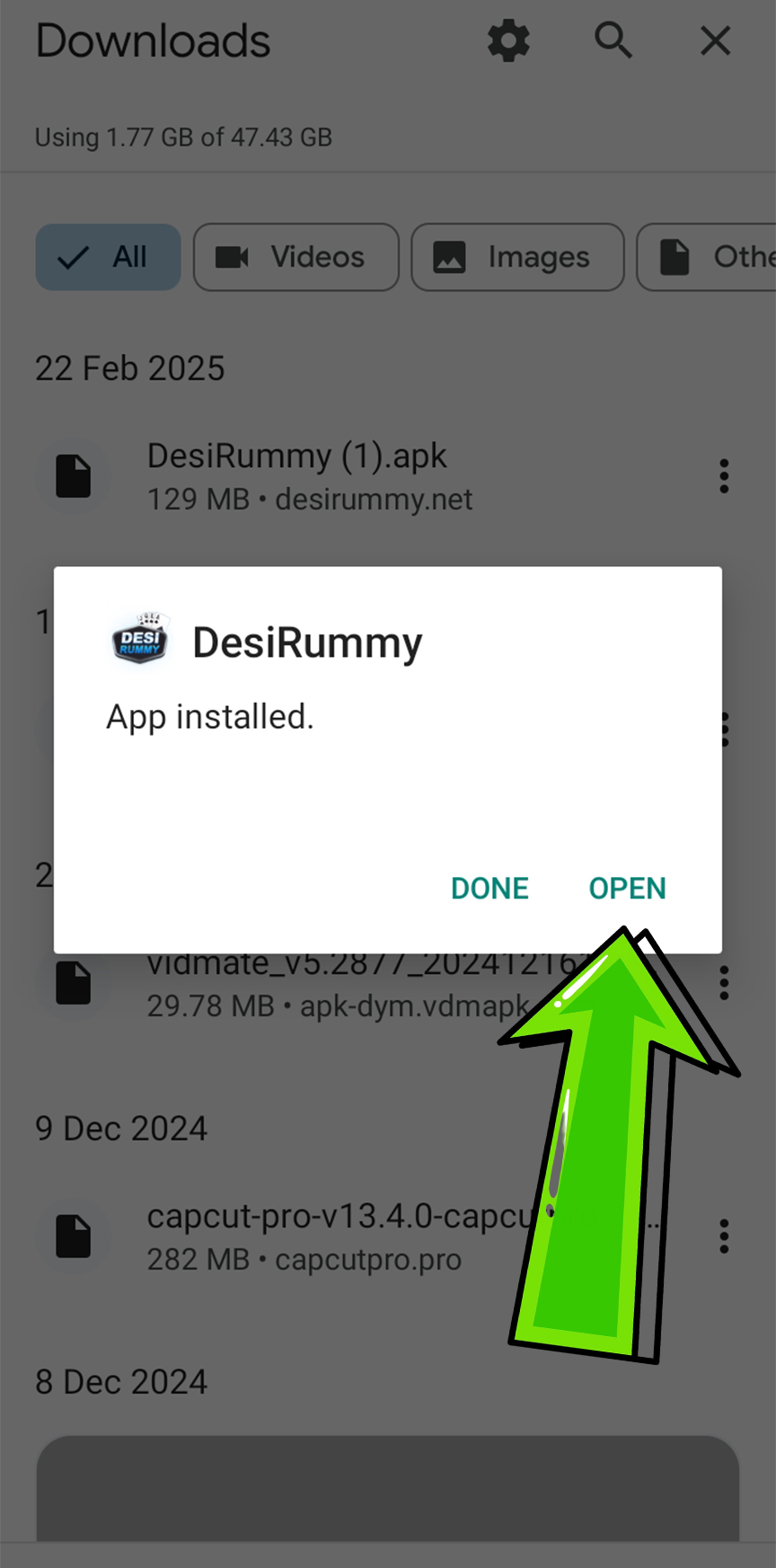 Open application